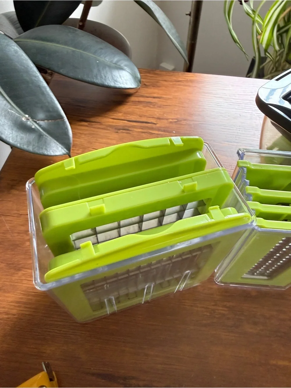 Mandoline Slicer and Interchangeable Blade Set - Green and Black